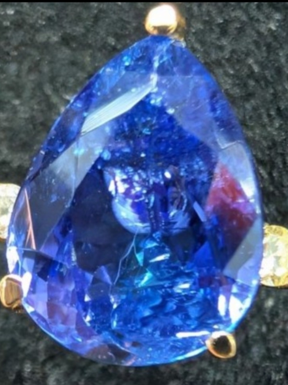 Tanzanite 10K Gold Ring W/ Diamonds